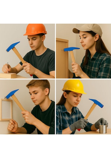 200gr Çelik Başlı Ergonomik Ahşap Saplı Çift Taraflı Çekiç