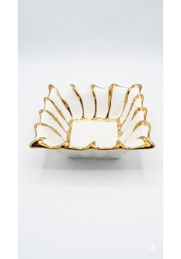 20 Cm Kare Kase Beyaz-gold