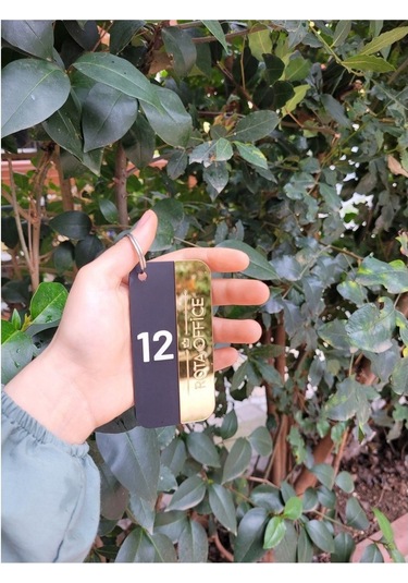 10 Adet Kişiselleştirilebilir Anahtarlık, Otel, Pansiyon, Yurt, Butik Otel, Bungalov Otel Siyah