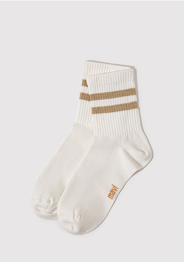 Mavi - Ekru Soket Çorap 1913241-70053 EKru