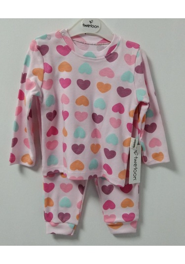 Twetoon Kız Bebek İkili Pijama Takımı 6-24 Ay Pembe