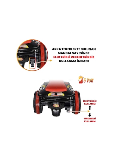 Kumandalı Akülü Araba 6 Volt 2-4 Yaş Siyah