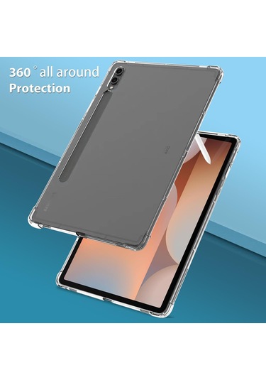 Samsung Galaxy Uyumlu Tab S10 Ultra Sm-x920/ X926 Kılıf 14.6" Şeffaf Shockproof Silikon Arka Kapak