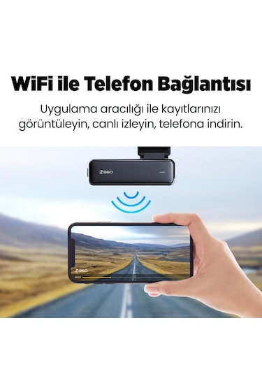 360+ Botslab HK30 Pro 2K QHD WiFi 140° Geniş Açı Gece Görüşlü Akıllı Araç İçi Kamera
