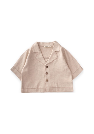 Cigit Keten Kalın Taba Dikişli Ceket 2-7 Yaş Naturel NATUREL