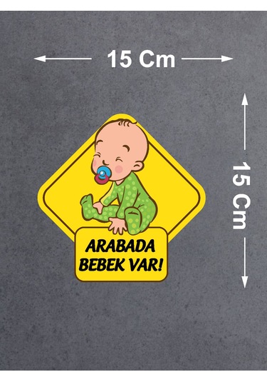 Arabada Bebek Var Sticker - Araba Oto Motosiklet Karavan Sticker - 00170 15x15 Cm