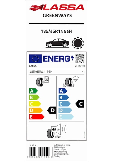 Lassa 185/65R14 Greenways 86 H Yaz Lastiği 2024