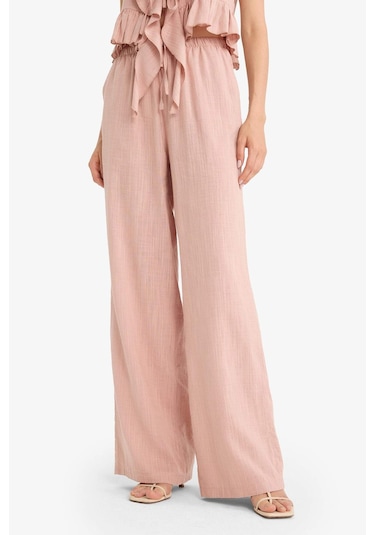 DeFacto Pantolon Wide Leg Çift Cepli Normal Bel Standart Boy D1009AX25SPBR479