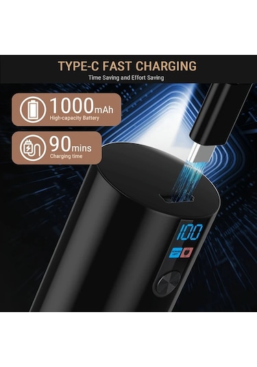 Motion003 Elektrikli Tuz Ve Biber Değirmeni Seti Siyah 1 Usb Şarjlı Küçük Öğütücü Lcd Ekran Ayarlanabilir Kabağlık Ev Mutfak Restoran Barbekü