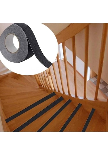 5 Metre Merdiven Zemin Kaydırmaz Bant Yapışkanlı 5 Cm X 5 Metre Kaymaz Bant Siyah