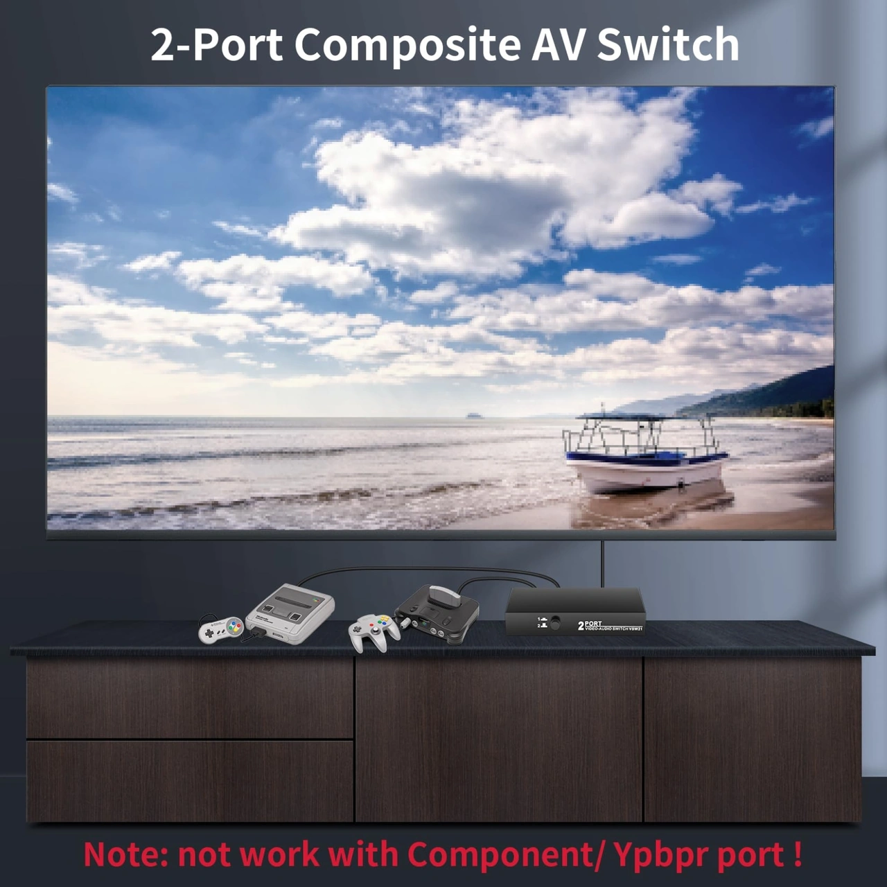 Sones Vsw21 Av 2 Giriş 1 Çıkış Ses Anahtarı Rca Ses Seçici Kutusu