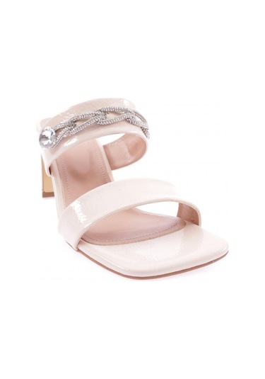 Dgn 1043-23y Kadin Kristal Taşli Bantli Topuklu Terlik 1043-2271-R10430 Ten