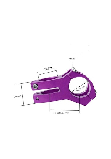 Wake Alüminyum Mor 31.8 45mm Kısa Gidon Boğazı Mor