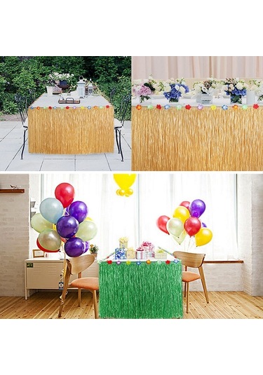 Sones Hawaii Masa Örtüsü Deniz Kenarı Partisi Şenlikli Pazar Masa Süslemeleri, Boyut: 276x30cm Kırmızı Kırmızı