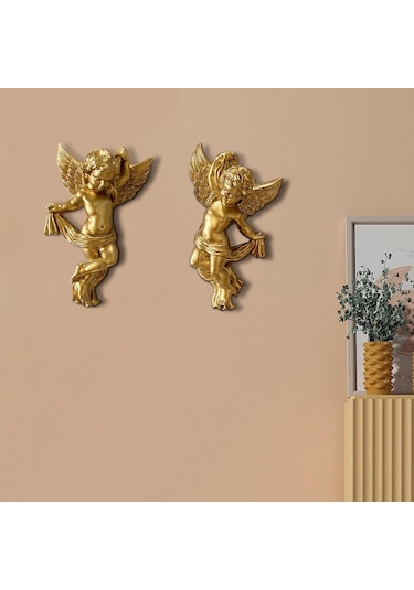 Suntek Magideal 1 Çift Melek Melek Heykeli Duvar Asılı Melek Figürü