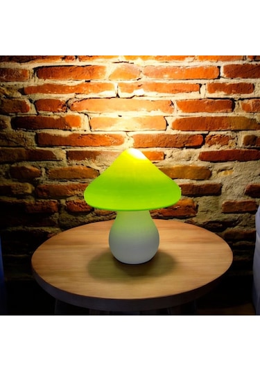 Led Mantar Gece Lambası Pilli, Renkli Ve Dekoratif Işık Yeşil