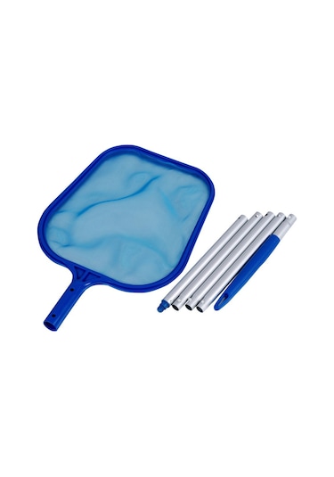 Neevoyu Halka Havuz Temizleme Aleti Mavi 5 Bölmeli Alüminyum Çubuklu Yaprak Ve Çöp Toplama Ağı Ka001-1 Mavi