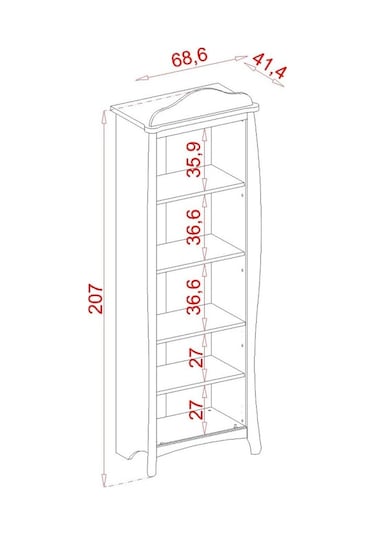 Meltem Kids Prestij Beyaz Genç Odası Kitaplık