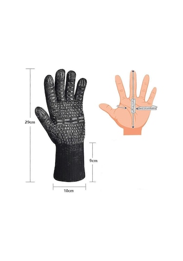 Izgara Eldivenleri Fırın Eldivenleri 800 C'ye Kadar Isıya Dayanıklı Pişirme Eldivenleri