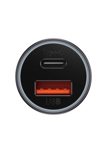 Baseus Golden Contactor Dual 60W Type-C+ Usb Hızlı Araç Çakmaklı Siyah