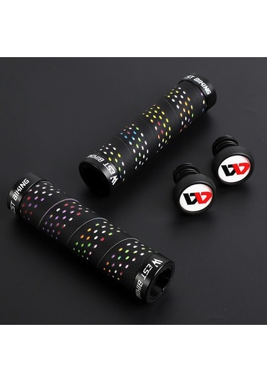 Novahub 2 Adet Yumuşak Bisiklet Gidon Tutacakları Kaymaz Şok Emici Kauçuk Tutacaklar Bisiklet Gidonu