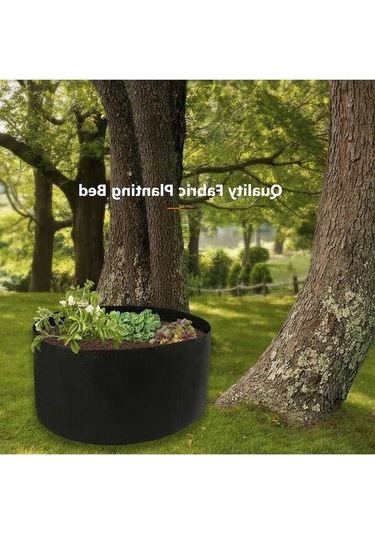 Pazly Pratik Kumaş Saksı - Siyah, Kurulum Gerektirmez, Yüksek Kapasiteli Bahçe Yatağı Siyah