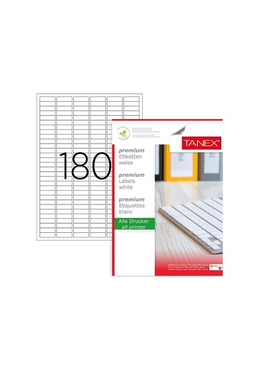 Tanex Premium 30X9 Mm. A4 Lazer Etiket 100 Lü Tw-2060