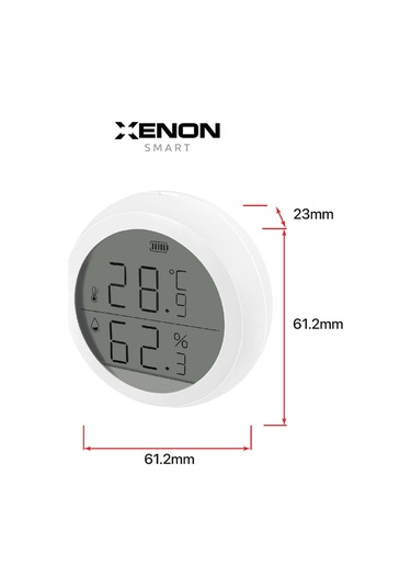 Xenon Smart Akıllı Dijital Termometre Zigbee Protokollü Isı ve Nem Ölçer (Higrometre) X7608