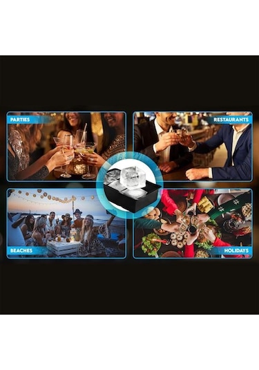 Kapaklı Büyük Kare Buz Küpü Tepsisi İstiflenebilir Yer Tasarruflu Buz Yapıcı Yeşil