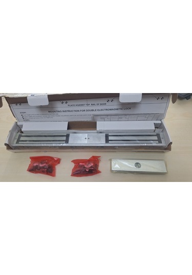 Çiftli Manyetik Kilit, 12/24 Vdc, İzleme Kontaklı, 2x250 Kg