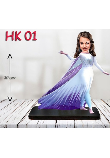 Özcan Tasarım Kişiye Özel Ahşap Biblo - Kız Çocuk Karikatür Biblo - Kahraman