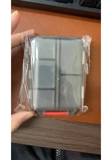 Springsun 7 Bölmeli Taşınabilir Hap Kutusu - İlaç Kesici Dahil - Seyahat Ve Günlük Kullanım İçin Gri