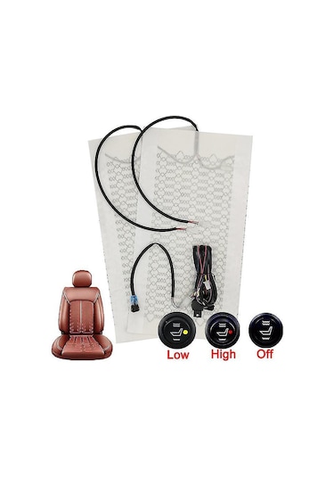 Suofeng 12v Karbon Fiber Otomobil Koltuk Isıtıcı Seti - Çift Sıcaklık Ayarlı Universal Isıtma Yastığı