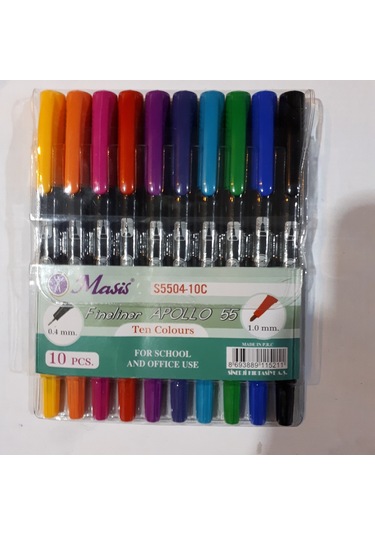 Keçe Kalem Çift Üçlü 0.4 Mm Ve 1.0 Mm Uç Kalınlıkları 10 Renk