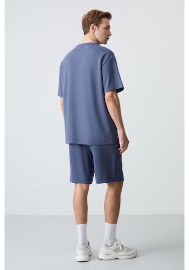 Tommy Life Petrol Pamuklu Kalın Yumuşak Dokulu Oversize Fit Basic Erkek Şort Takım - 85259 Tommy Life Petrol Pamuklu Kalın Yumuşak Dokulu Oversize Fit Basic Erkek Şort Takım - 85259