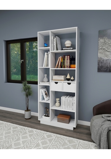 Arnetti Luma 10 Raflı Dolaplı Kitaplık Beyaz