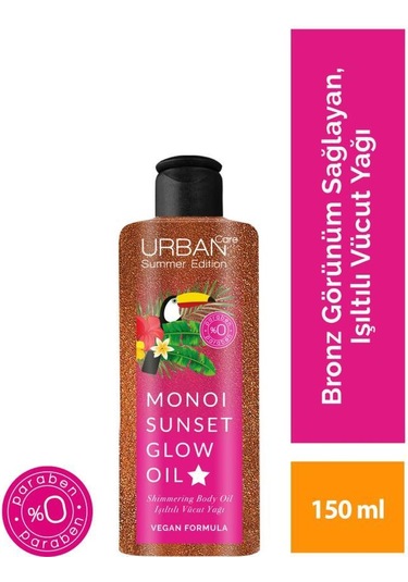 Urban Care Summer Body Monoi Yağı İçeren Bronz Görünüm Veren Işıltılı Vücut Yağı Vegan 150 ML