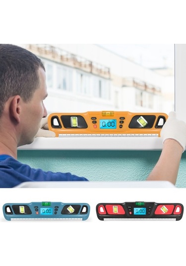 Novahub Profesyonel Su Terazisi Hw-200 Dijital Ekranlı Seviye Ölçer Açı Cetveli Seviye Cetveli Çok İşlevli Dijit Camgöbeği