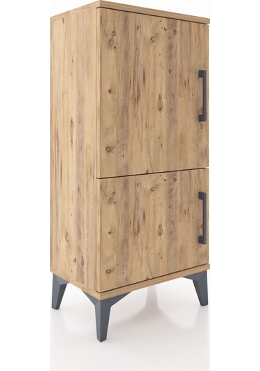 Arges Komodin 3 Raflı 2 Kapaklı 44x30x96 Çam-çam Çam