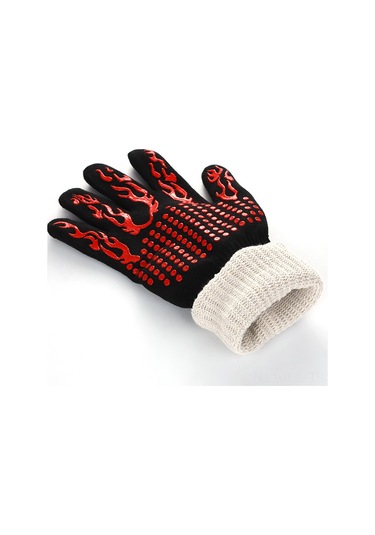 Gajeena Kırmızı Alev Silikon Isıya Dayanıklı Eldiven: Mutfak, Barbekü, Fırın, Mikrodalga İçin 500 C'de Isı Engelleyici, Kayganlık Önleyici, Her İkisi İçin Uygun Çok Renkli