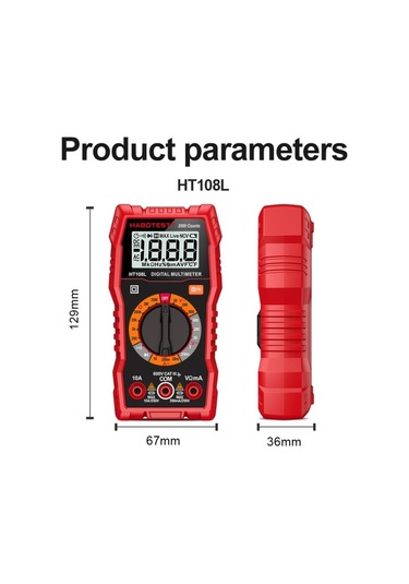 Butuglobal Ht108l 600v 10a Lcd Dijital Multimetre Dc Gerilim Diyot Frekans Multitester Akım Test Cihazı