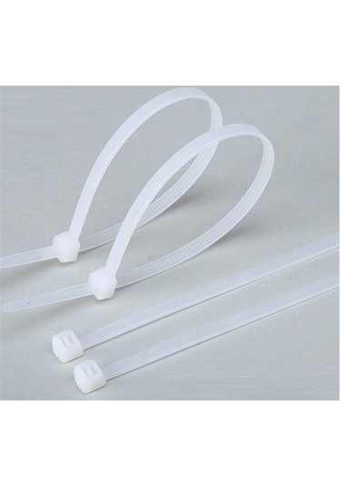 100 Adet 37cmx3,6mm Beyaz Plastik Cırt Kelepçe Kablo Bağı