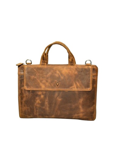 Gerçek Deri Laptop Askılı Evrak Çantası / 9517 Taba Natural -125575 Siyah