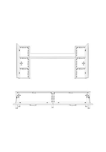 Decoraktiv Eko 7 Slm Std Krom Ayaklı Tv Ünitesi Tv Sehpası Ceviz