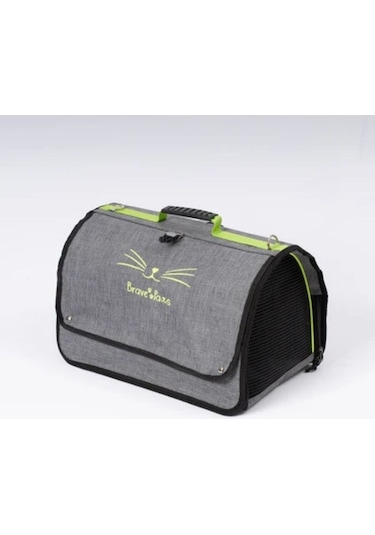 Flybag Model Perdeli Yırtılmaz Fileli Kedi Ve Köpek Havayolu Taşıma Çantası Gri