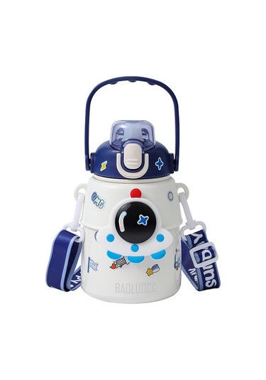 316 Paslanmaz Çelik Astronot Yalıtım Kupası Kış Çocuk Su Isıtıcısı 850ml L0oqvı Beyaz