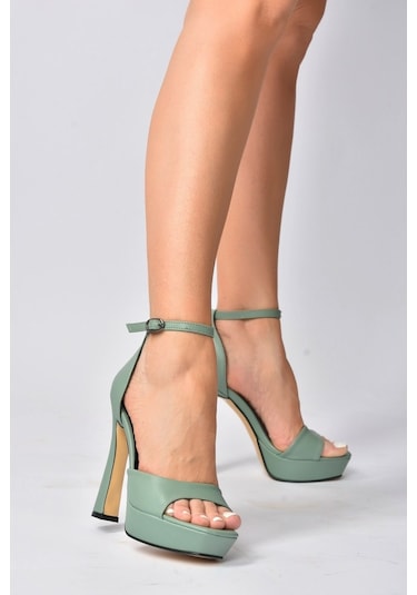 Fox Shoes Yeşil Topuklu Kadın Ayakkabı K404580109