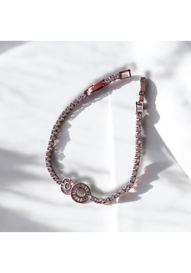 Kırmızı Sanat Evi Halka Figürlü Su Yolu Şık Klipsli Çelik Bileklik