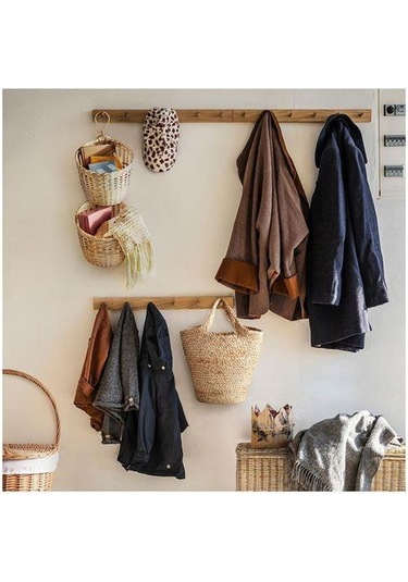 2'li Set Bambu Sepet Asılabilir Düzenleyici MeridyenDukkan 20x57x