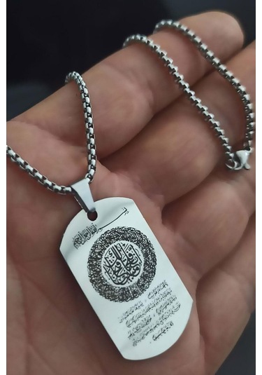 Vog Fetih Süresi Erkek Paslanmaz Çelik Kolye Zincir Beyaz